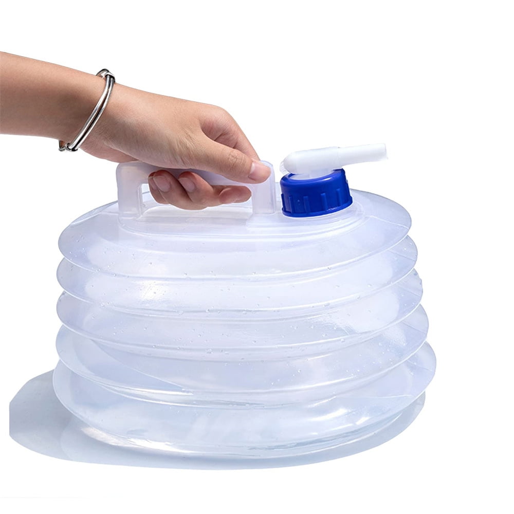 11 x 11 x 12 Collapsible Water Container 5-Gallon Clear White New Version 