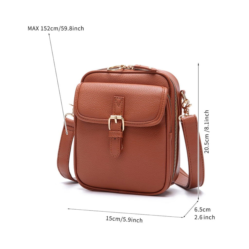 YIEMEEN Unisex Anti Theft Shoulder Bag Lightweight PU Crossbody Purse With Multiple Card Pockets Adjustable Strap