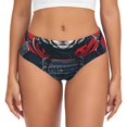 thumbnail image 1 of Fotbe Red Black Eastern Panda Warrior Calzones Estampados para Mujer – Ropa Interior de Algodón, Cómoda, Suave y Elástica-Medium, 1 of 6