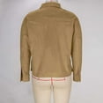 thumbnail image 5 of SwiftWear Women's Faux Suede Cropped Jacket Casual Lightweight Fashion Shacket Button Down Outerwear Trendy Overshirt​​, Khaki, 5 of 7