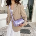 thumbnail image 4 of Bolsos Mujer Bolsos Cruzados Acolchados Casuales Bolso Hombro en Forma Barril (púrpura), 4 of 9