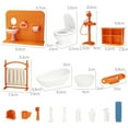 thumbnail image 4 of Mini Doll House Bathroom Furniture Set - White & Wood Color Basin, Faucet, and Accessories for Dollhouses, 4 of 8