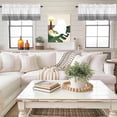 thumbnail image 4 of White Geometric Gray Stripes Window Valance Curtain Modern Minimalist Rod Pocket Short Curtain for Living Room, Bedroom & Kitchen Window Decor 42x12in, 4 of 8