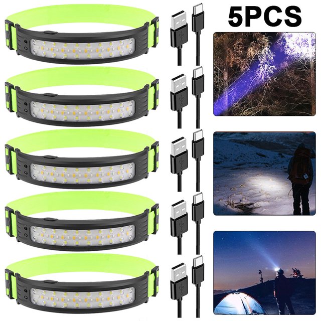 Faro Delantero para Acampada Cgtredaw 5 Unidades Con Sensor para Senderismo Pesca LED