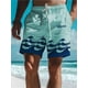 thumbnail image 4 of Bañador con estampado 3D de olas para hombre, estilo hawaiano, con cordón y cintura elástica, diseño de letras, 4 of 5