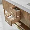thumbnail image 4 of Pemberly Row Modern 60" White Grain Stone Top Double Vanity in Oak, 4 of 10