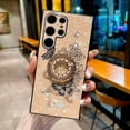 thumbnail image 2 of Case for Galaxy S22 Ultra,3D Butterfly Kickstand Bling Glitter Diamond Marble Ring Stand Shockproof Women Girls Rhinestone Phone Case for Samsung Galaxy S22 Ultra 5G,6.8" 2022 (HuaMei Gold), 2 of 17
