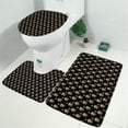 thumbnail image 2 of Black Bigfoot and Tree Pattern Bathroom Rugs Sets 3 Piece,Toilet Cover Set,Absorbent Non Slip Bathroom Mats Sets with U-Shaped Contour Rug Toilet Rug Set, 2 of 5
