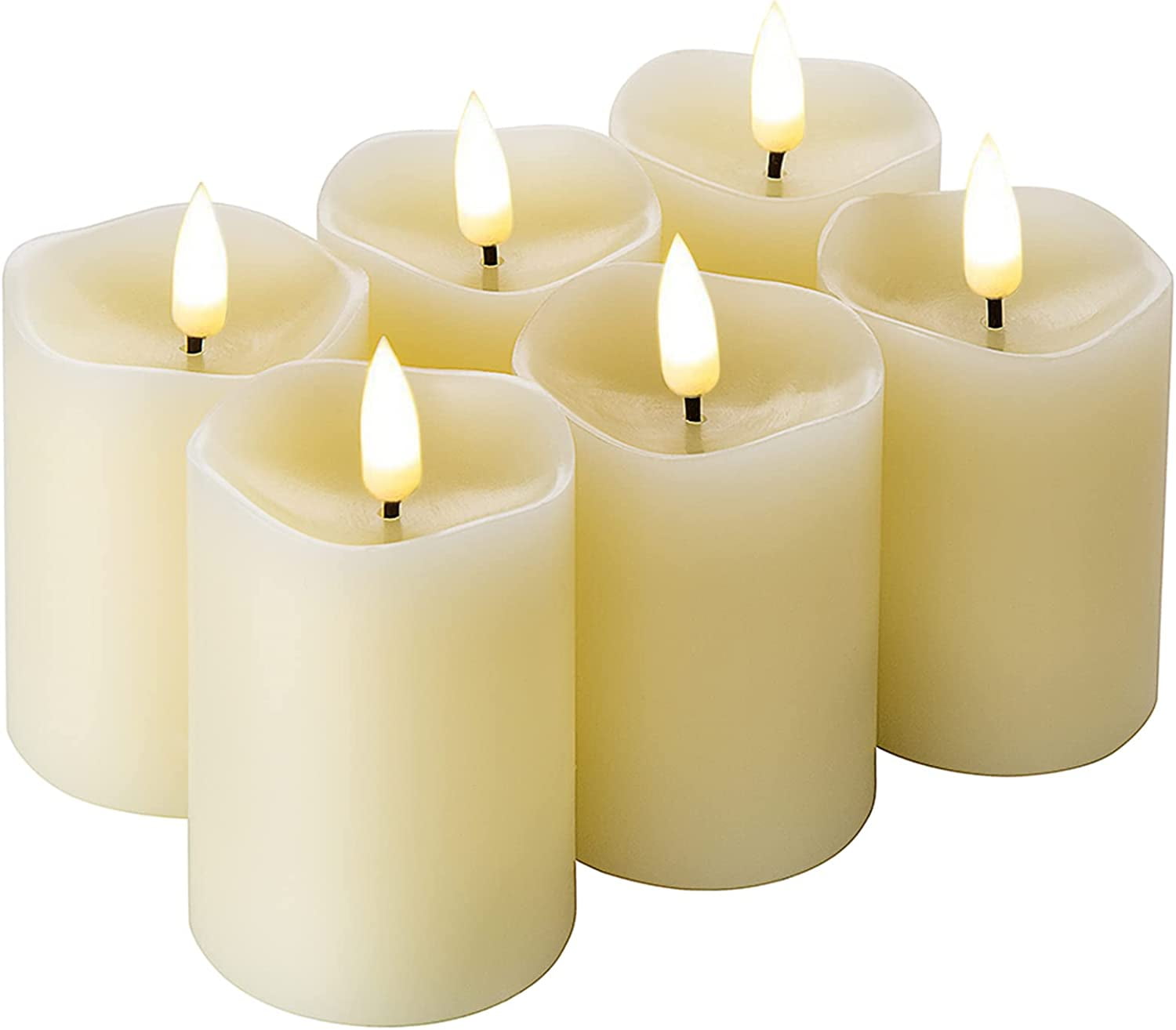 Ivory Real Wax Flameless Votive Candles with Timer, 2x3 inch Flickering