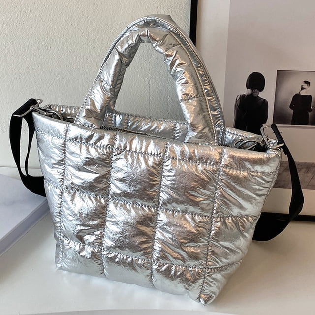 Sacs à Main pour Femmes Grande Capacité Sacs à Bandoulière Matelassés Mode Simple Portable Sangle Réglable Nylon Sacs à Main Féminins