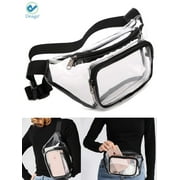 Deago 2 Pack Clear Fanny Pack Waterproof Cute Waist Bag Stadium Approved Clear Purse Transparent Adjustable Belt Bag for Women Men