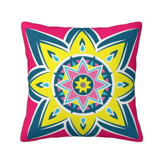 ZICANCN Round Floral Leaves Decorative Throw Pillow Covers, Bed Couch Sofa Decorative Knit Pillow Covers for Living Room Farmhouse 12"x12"