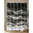 thumbnail image 4 of Black Grey Ombre Standard Shower Curtain Set, Waterproof Shower Curtains for Bathroom, Modern Moire Abstract Art Luxury Washable Fabric Cloth Bath Curtain for Bathtub with Hooks 72x72 Inches, 4 of 6