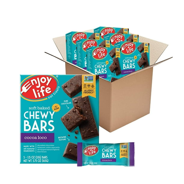 Enjoy Life Foods Chewy Bars, Cocoa Loco Nut Free Bars, Soy Free, Dairy Free, Non GMO, Gluten
