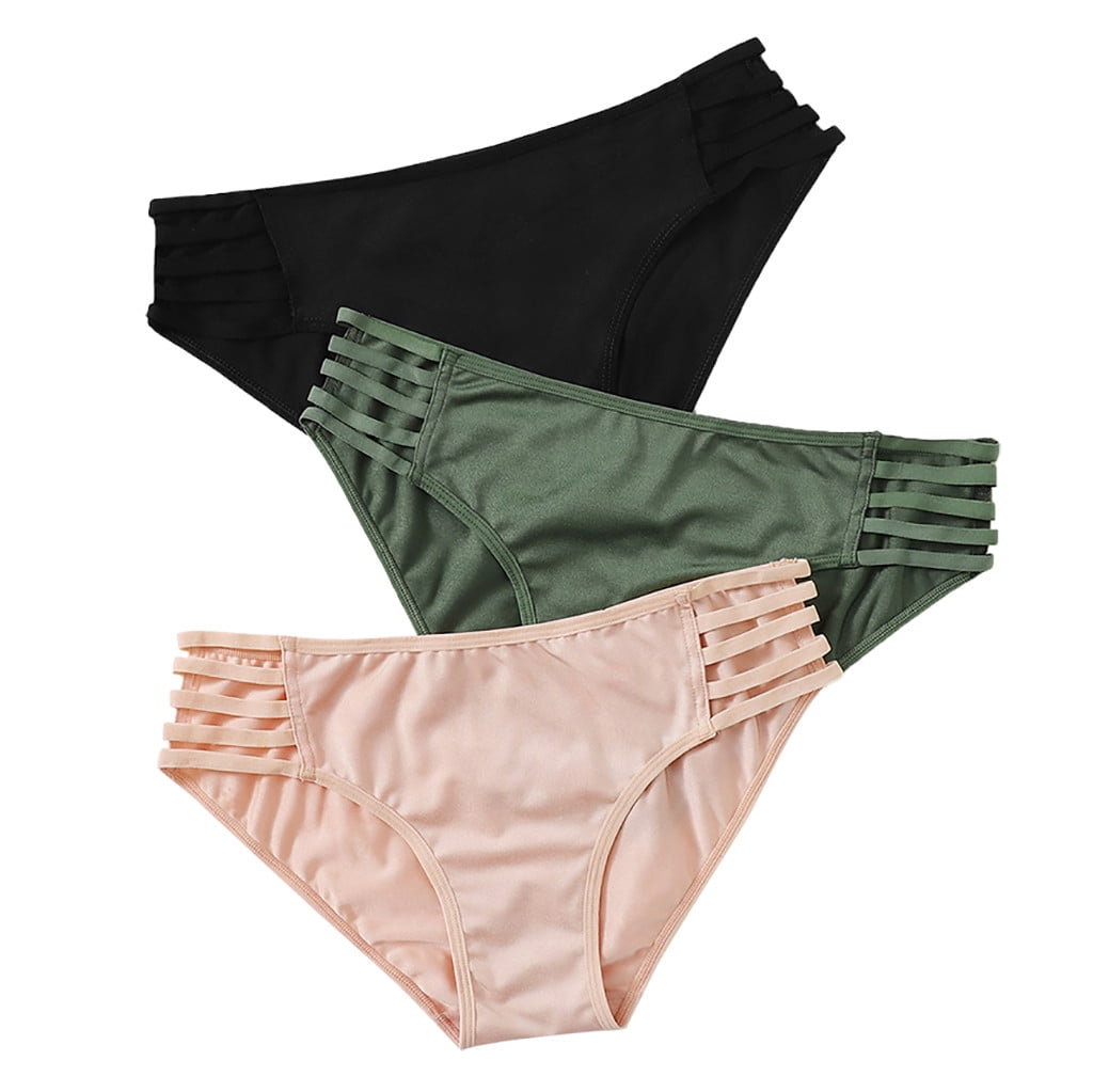 3Pcs/Set Women Panties Low Waist Sleek String Bikini Underwear Women Panty