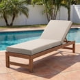 thumbnail image 2 of Patiobula Outdoor Chaise Lounge Cushion with Ties, 72 in. x 22 in. x 3 in. Sunproof Waterproof Patio Recliner Replacement Cushions for Outdoor Furniture, Beige, 2 of 10