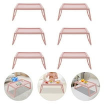 6pcs Foldable Lap Desks Tray Folding Table Set for Laptop Desk Food Tray Pink