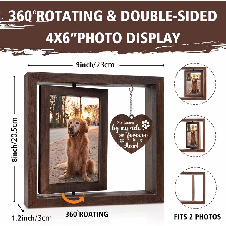 Pet Memorial Picture Frame – For 4x6 Photo, With Paw Print Design, Sympathy Gift For Loss Of Dog Or Cat