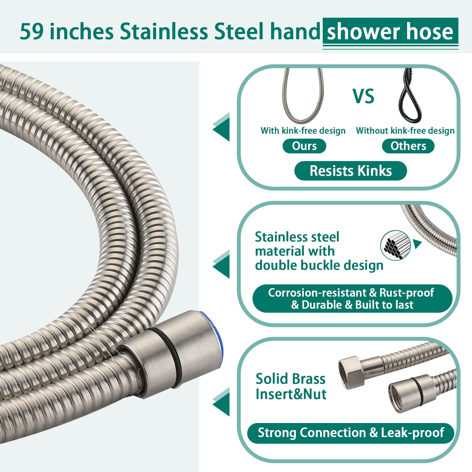 Freestanding Tub Faucet Replacement Drill-Free Stainless Steel Slide Bar Combo Rain Showerhead 7-Setting Hand, Dual Shower Head Spa System with Tup Spout (Rough-in Valve Included),Freestanding Tub Fa
