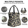 thumbnail image 3 of Black Sunflower Drawstring Lunch Bag Women - Drawstring Lunch Bag Insulated for Work Office - Stain-Resistant Large Lunchbags for Women with Multi-Pockets, 3 of 6