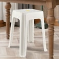 thumbnail image 4 of Yesdate Set of 6 White Barstools Classroom Stools Kids Short Stools, Stackable for Indoor/Outdoor, Counter Height Patio Bar Stool Chair, 4 of 6