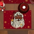 thumbnail image 4 of Linen African American Christmas Placemats Set of 4 Black Santa Christmas Table Mats Merry Christmas Decorations and Supplies for Home Table-12×18'''', 4 of 5