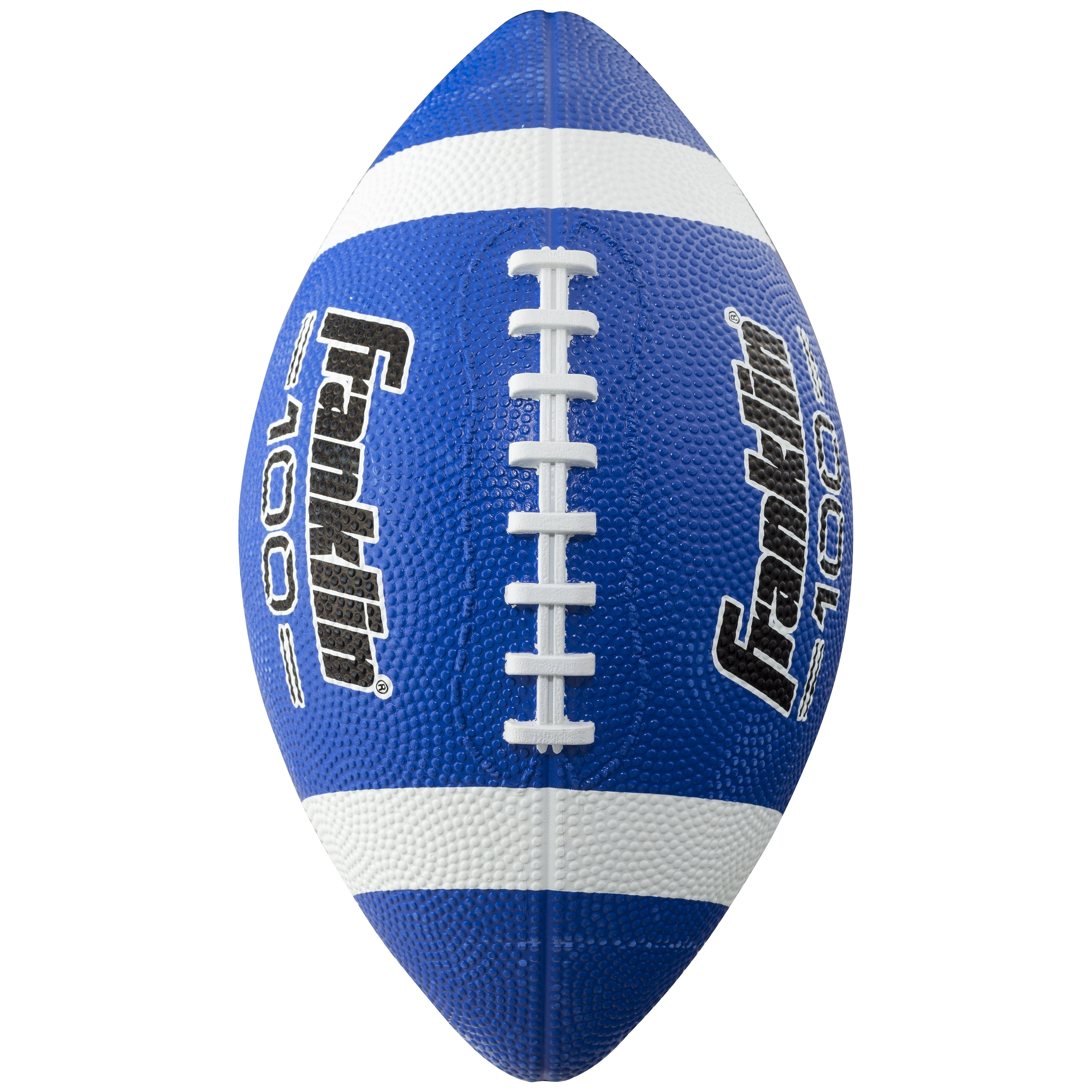 Franklin Sports Junior Size Rubber Football - 6 pack Deflated with Pump - 10" x 6" - Blue