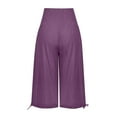 thumbnail image 3 of Henpk New Arrivals 2024 Now Trending 2024 Yoga Pants For Women Capri Leggings Plus Size Clearance Loose Shrink Wide Leg Pants High Waisted Straight Pants Purple Xl, 3 of 6