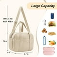 thumbnail image 2 of Soft Corduroy Lunch Box for Women,Insulated Lunch Bag with Shoulder Strap Handle Strap,Cute Corduroy Cooler Bags for Work,Picnic, 2 of 6