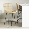 thumbnail image 3 of South Shore Brand Balka Rattan Counter Stool with Armrests Set of 2, 3 of 14