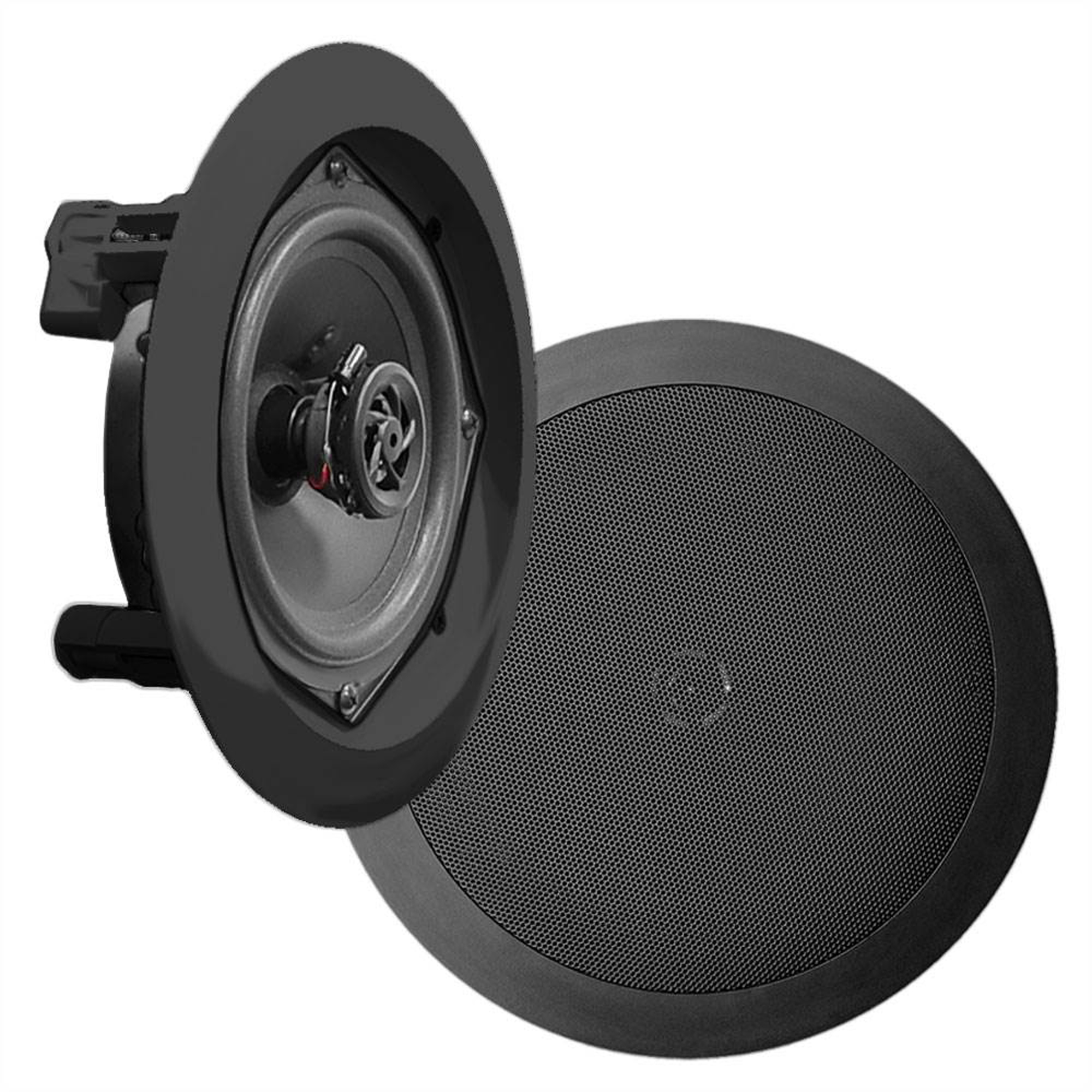 Pyle PDIC81RDBK 250W 8 Inch Flush In-Wall In-Ceiling Black Speakers (6 Pairs) - image 3 of 5