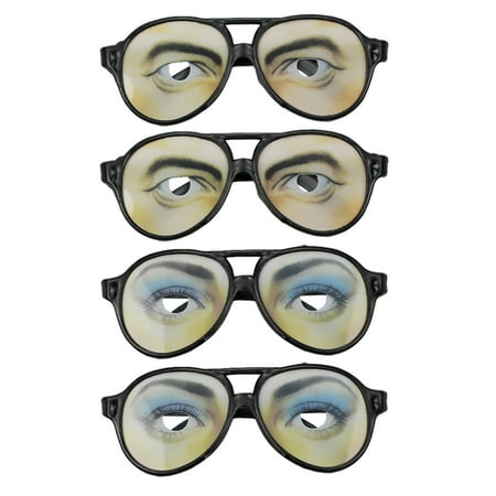 

1 Set 4 Pcs Man Woman Party Glasses Prank Toys Fun Party Props Supplies