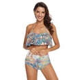 thumbnail image 2 of Ckdifva Dragonfly Flowers Plants Womens High Waisted Bikini Set Two Piece Swimsuit Bathing Suits, 2 of 5
