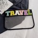 thumbnail image 1 of Bolsas De Cosméticos Bolsa plana transparente con letras de chenilla, bolsa de maquillaje de PVC impermeable, organizador de bolsas para aperitivos Tmvgtek Para Estrenar, 1 of 3