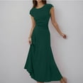 thumbnail image 7 of YABCSAZ Summer Dresses for Women 2024 Short Sleeved Round Neck Slim Fit Tops and Maxi Dress Solid Color Casual Sets 2 Piece Outfits, 7 of 7
