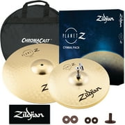 Zildjian Planet Z Launch Cymbal Pack - 13" Hi Hats and 16" Crash with Bag, Felts, & Sticker