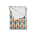 thumbnail image 2 of Retro Soft Flannel Fleece Blanket, Abstract Geometric Composition with Fifties Style Motifs Vintage Design, Cozy Plush for Indoor and Outdoor Use, 50" x 60", Blue Burnt Orange Blue, by Ambesonne, 2 of 5