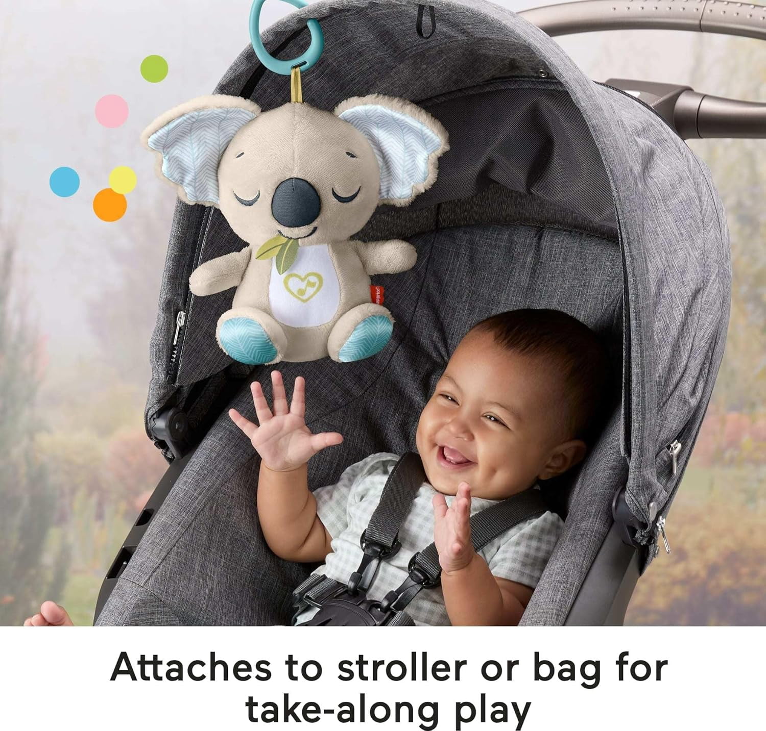 Fisher-Price On-The-Go Koala Soother, Plush Portable Sound Machine for Newborns