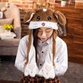 thumbnail image 1 of Lindo juguete con un mechón de gorro de actividad con orejas largas, gorro con bolsa de aire con orejas de conejo, regalo infantil para mujeres en otoño e invierno., 1 of 6