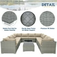 thumbnail image 4 of EAGLE PEAK 12 Piece Outdoor Wicker Patio Furniture Set with 2 Coffee Tables, Beige, 4 of 9