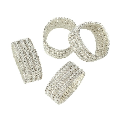UPC 789323319197 product image for Saro Lifestyle Glass Stone Jeweled Napkin Ring - Set of 4 | upcitemdb.com