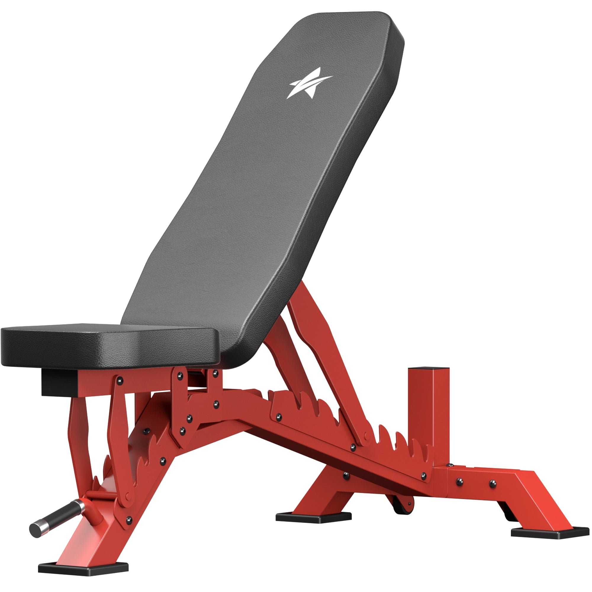 FASTES Adjustable Weight Bench 8 Positions Foldable Workout Bench Heavy-duty Weight Bench Press for Home Gym Full Body Strength Training, Max Weight 1400lbs, Red