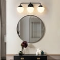 thumbnail image 4 of Bathroom Vanity Light Fixtures 3-Lights Gold Vanity Lights Over Mirror, E26 40W Modern Bathroom Lighting Fixture with Milky White Glass for Bath Restroom, 4 of 8