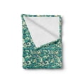 thumbnail image 2 of Tsunami Soft Flannel Fleece Throw Blanket, Japanese of Sea Tidal Wave Marine Foam Graphic, Cozy Plush for Indoor and Outdoor Use, 70" x 90", Sea Green Violet Blue, by Ambesonne, 2 of 6