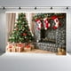 thumbnail image 5 of Tela de fondo de tema de árbol de Navidad y chimenea de alta densidad y sin costuras maravillosos accesorios de fondo Sincero Hogar, 5 of 6