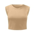 thumbnail image 4 of Pompotops Women's Sleeveless Solid Crop Basic Tank Yoga Sport Tops Gift For Women, 4 of 5