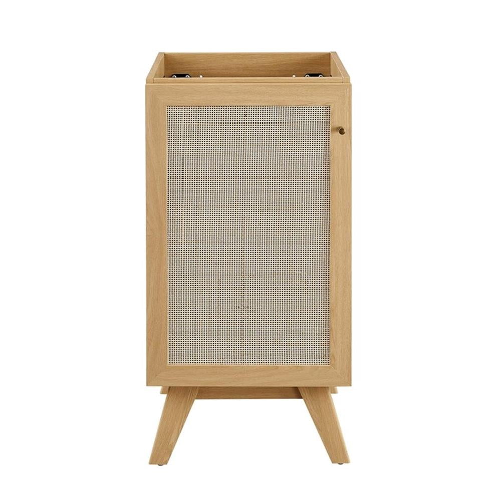 Modway Soma 18" Modern Wood Bathroom Vanity with Adjustable Shelf in Oak/White