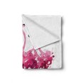 thumbnail image 2 of Animal Soft Flannel Fleece Throw Blanket, Flamingos Love Birds Feather Romance Brushstroke Splash Watercolor Effect, Cozy Plush for Indoor and Outdoor Use, 50" x 70", Pink Blue Purple, by Ambesonne, 2 of 6
