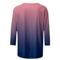 thumbnail image 5 of Women T Shirts 3/4 Length Sleeve Womens Tops Casual Loose Fit Crewneck T Shirts Cute Solid Three Quarter Length Tunic Tops,Purple Women Blending Shirts M, 5 of 5