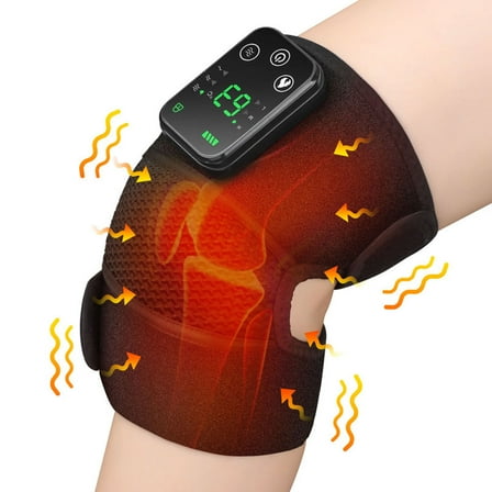 Hiroke Heated Knee Massager Rechargeable Heated Knee Brace, Leg Shoulder Pain Relief for Women Men